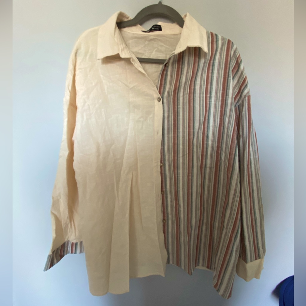 Button Up Mixed Pattern Shirt